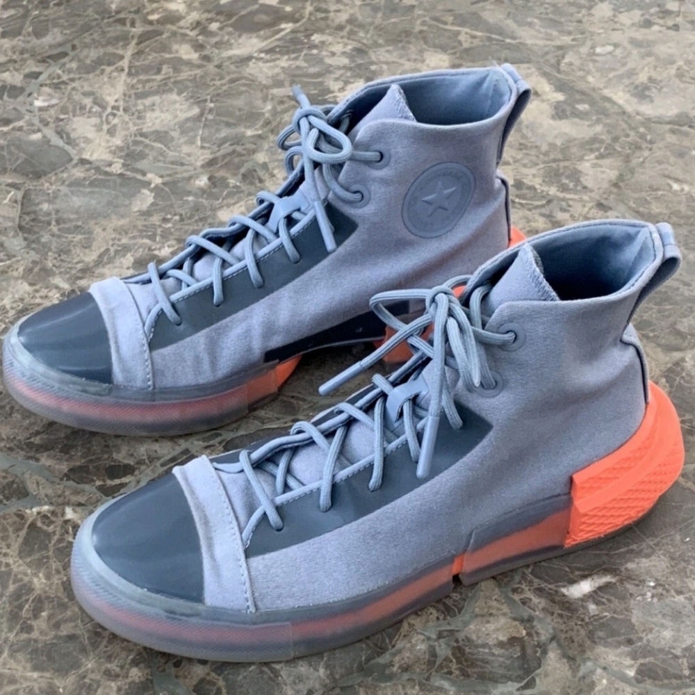 Converse High-Top Sneakers - Blue and Orange Size 7